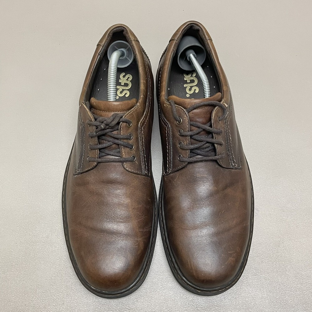 SAS Aden Oxford Men Size 9.5 M Brown Leather Casual Comfort Shoes Lace Up - Picture 1 of 13